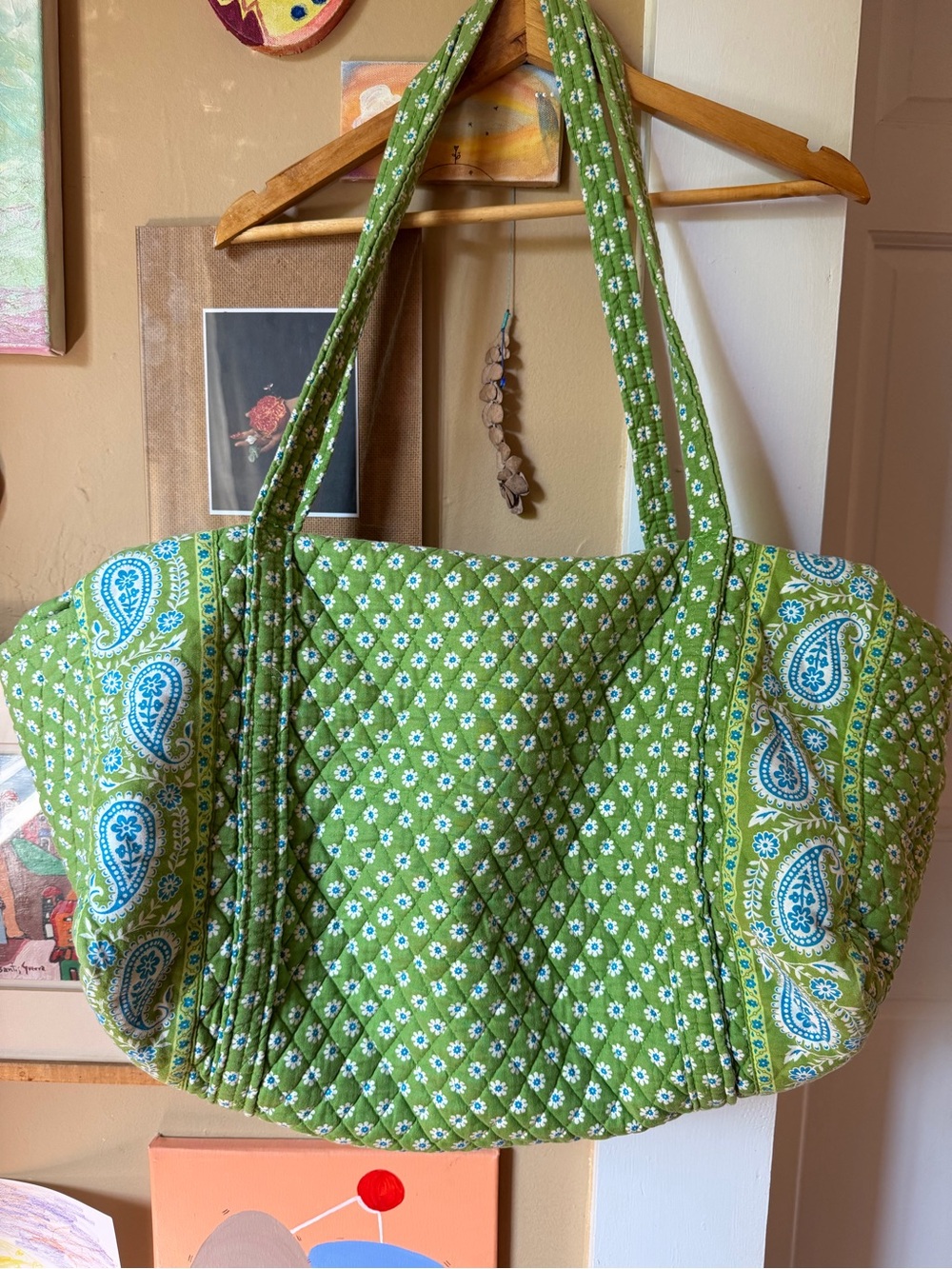 Vera Bradley Apple Green large duffel bag